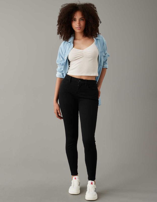 AE Dream Curvy High-Waisted Jegging - True Black, 12 