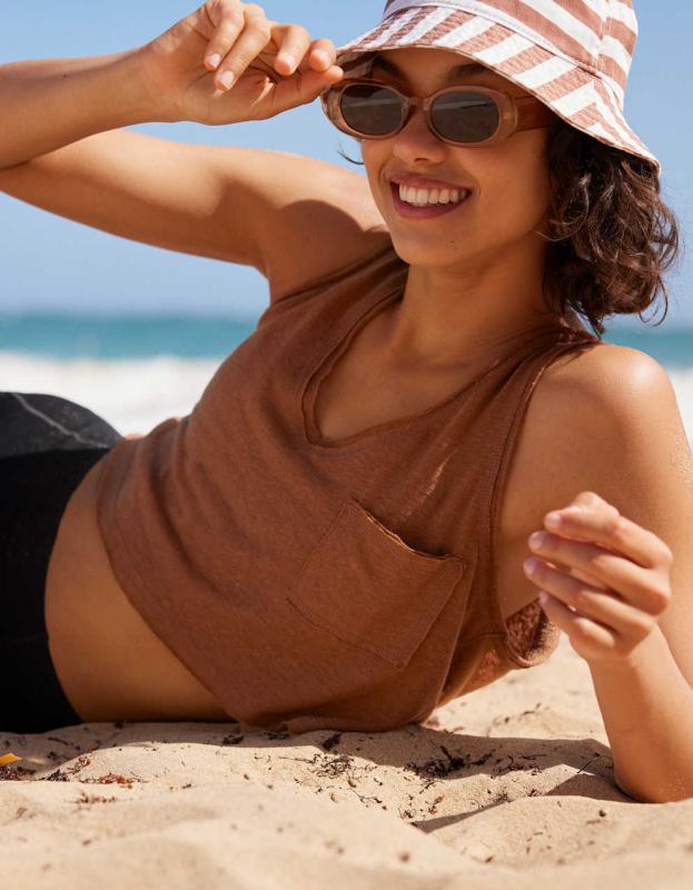 Aerie On Holiday Sunglasses - Brown, One Size 