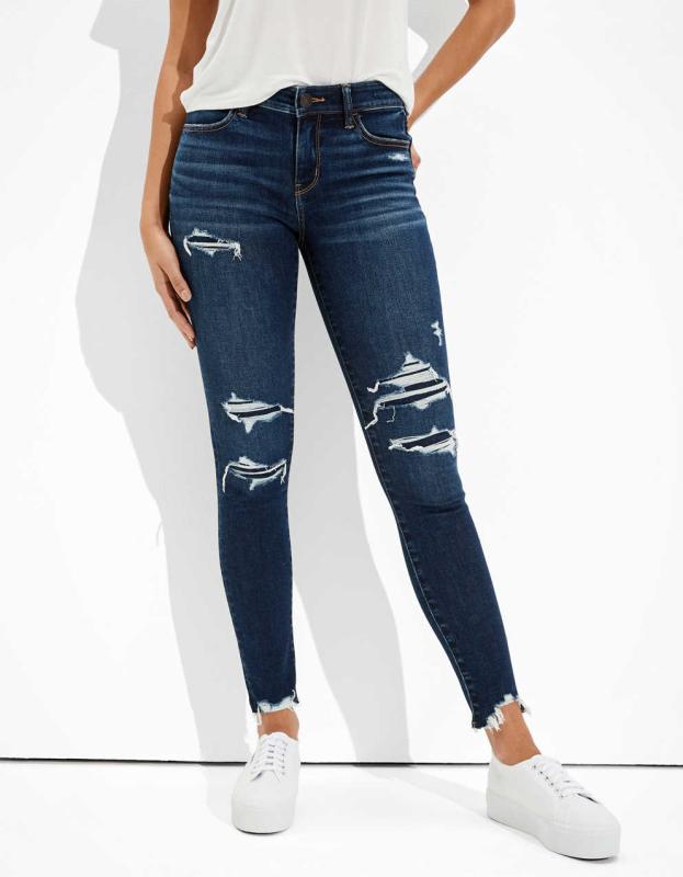 AE Ne(x)t Level Patched Low-Rise Jegging - Dark Reflections, 8 
