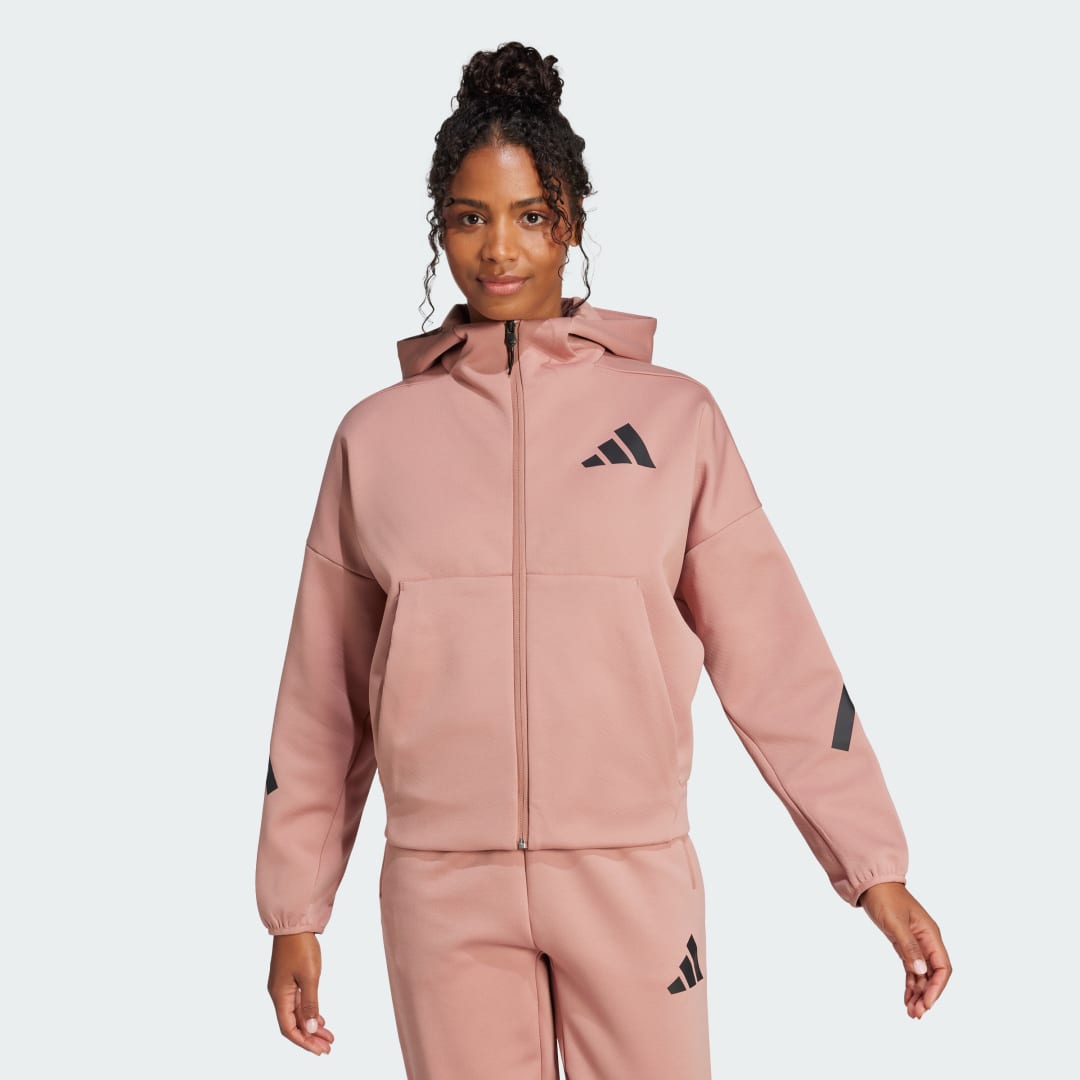 adidas adidas Z.N.E. Full-Zip Hoodie Lifestyle A2XLS Women Warm Clay