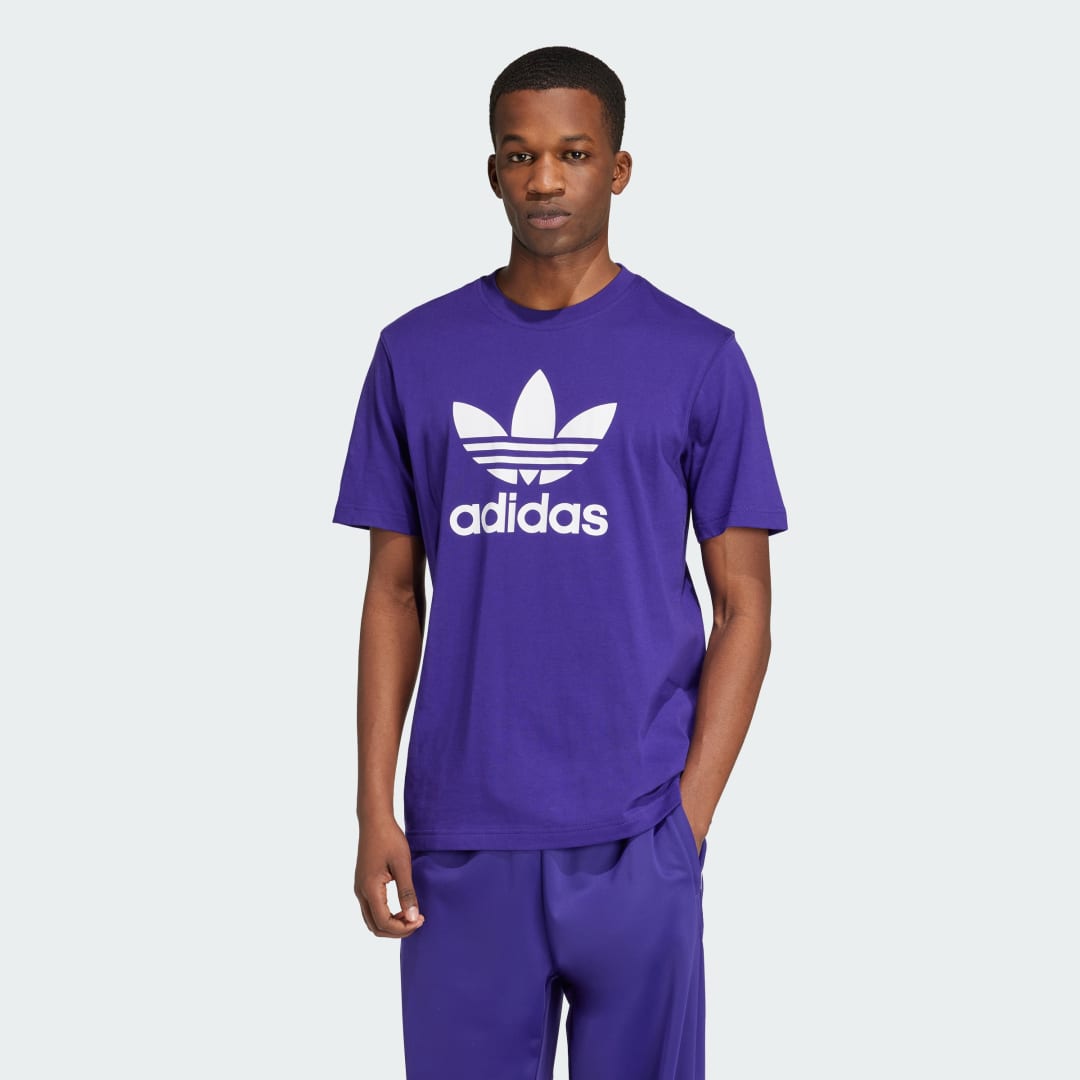adidas Adicolor Trefoil Tee Lifestyle XS Men Collegiate Purple
