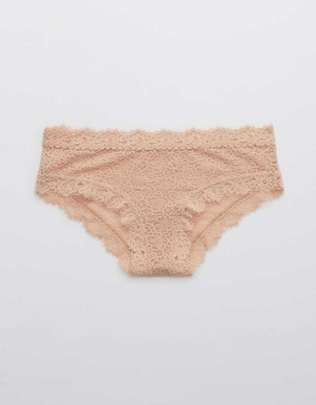 Aerie Eyelash Lace Cheeky Underwear - Sands, XL 