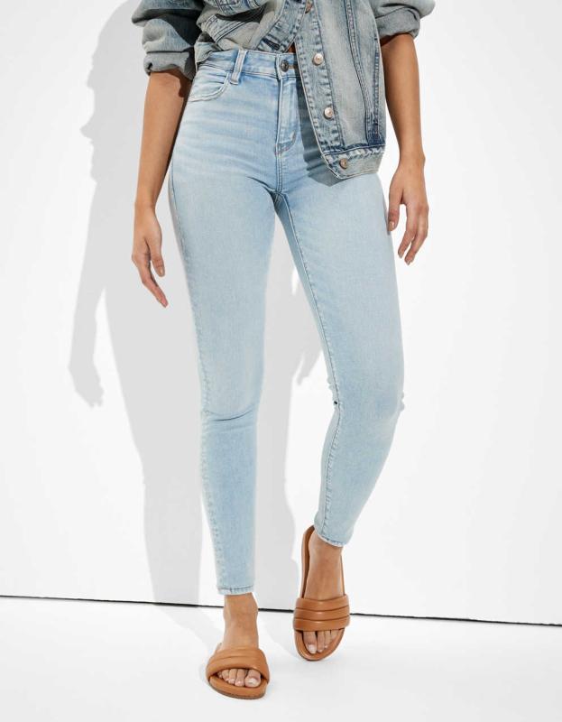 AE Ne(x)t Level High Waisted Jegging - Worn Out Blue, 10 