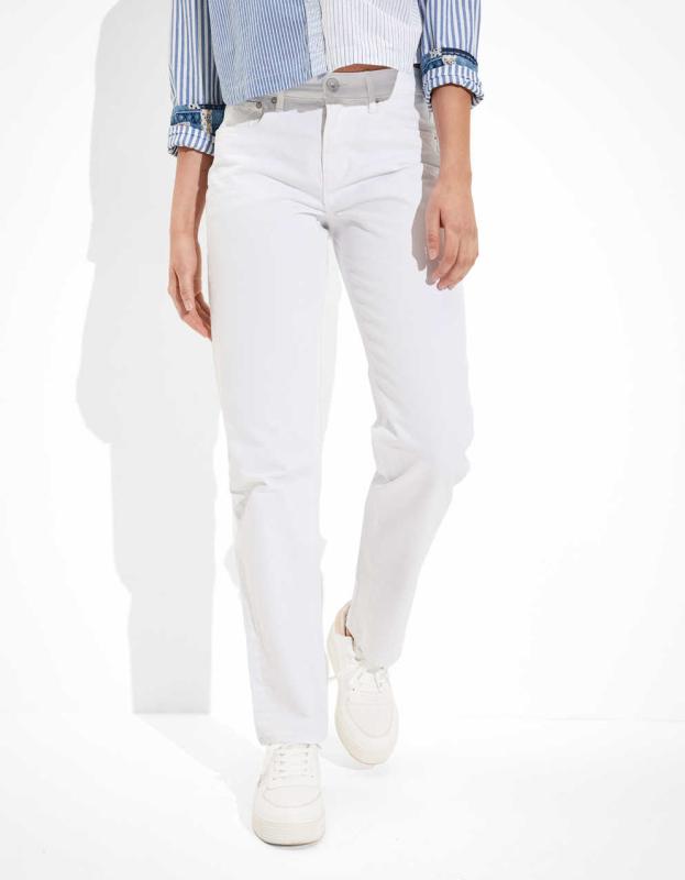 AE '90s Straight Jean - Fresh White, 0 