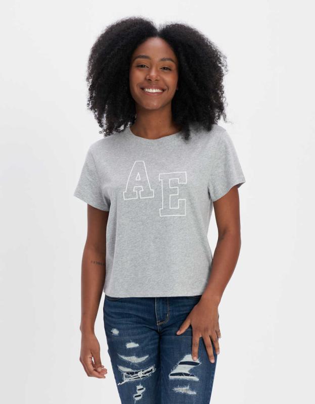 AE Graphic T-Shirt - Heather Gray, L 
