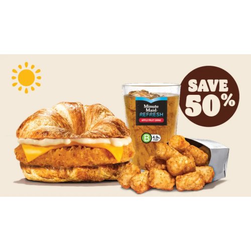 Fuel up with a full Burger King breakfast treat for just $5.80. Save 50%!