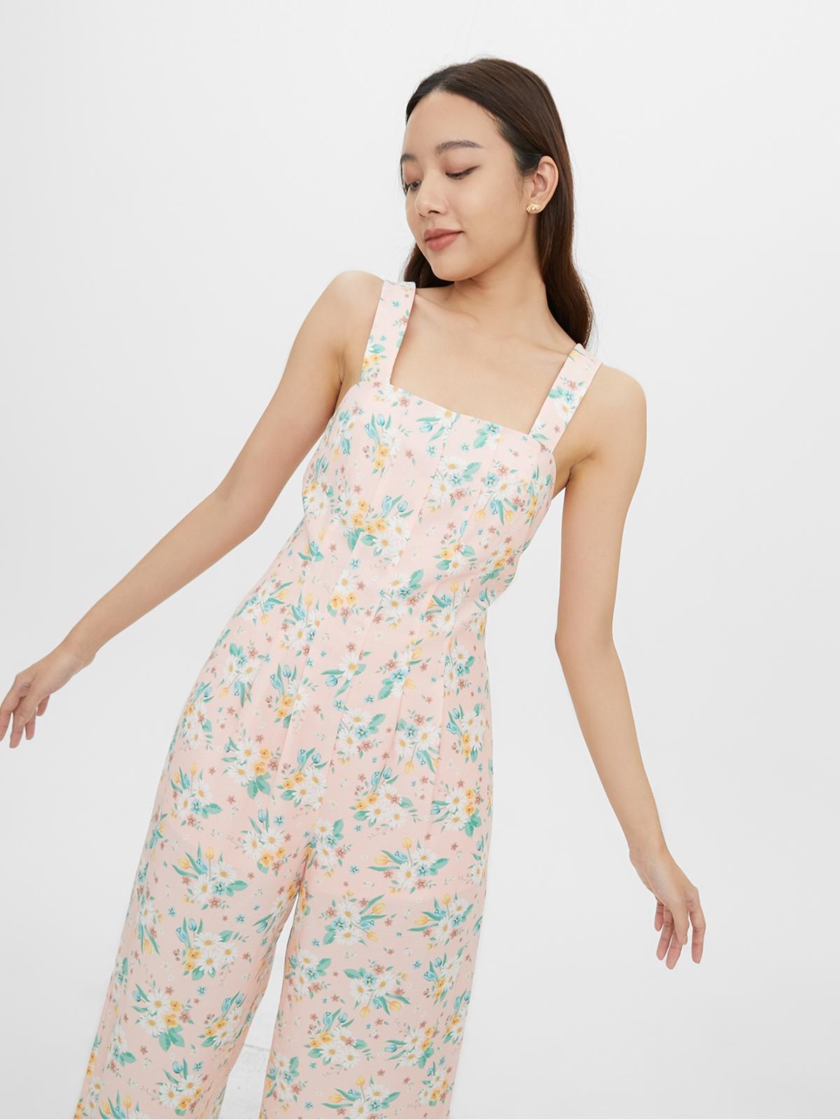 Sustainable Floral Sleeveless Jumpsuit - Print