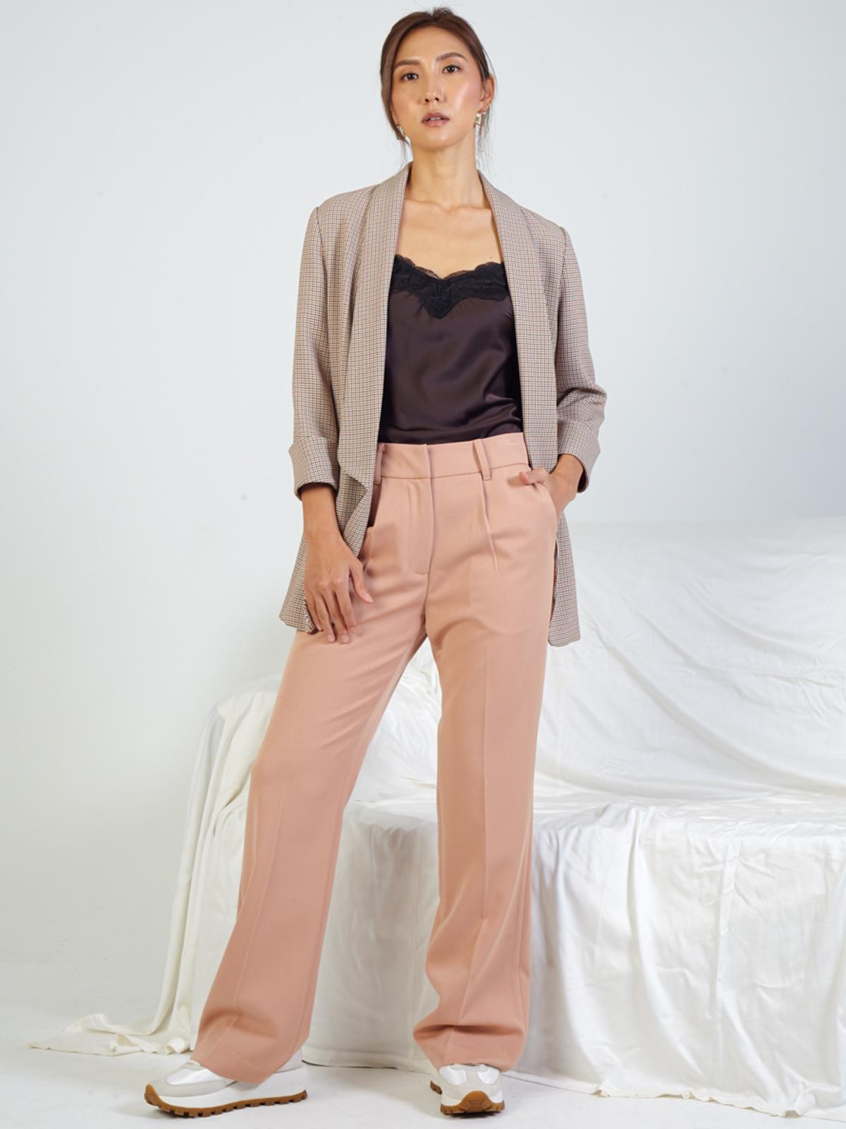 Checkered Tailored Jacket - Burnt Orange