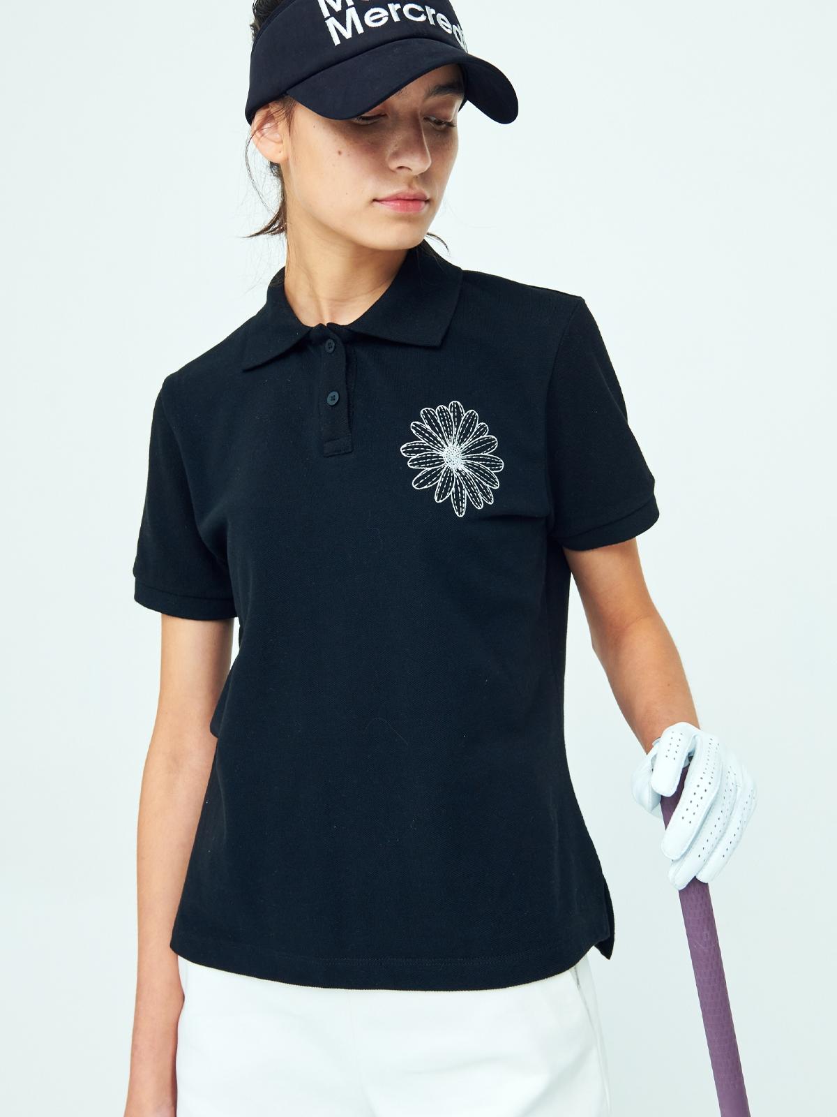 Regular Fit Cotton Piquet T-Shirt - Black