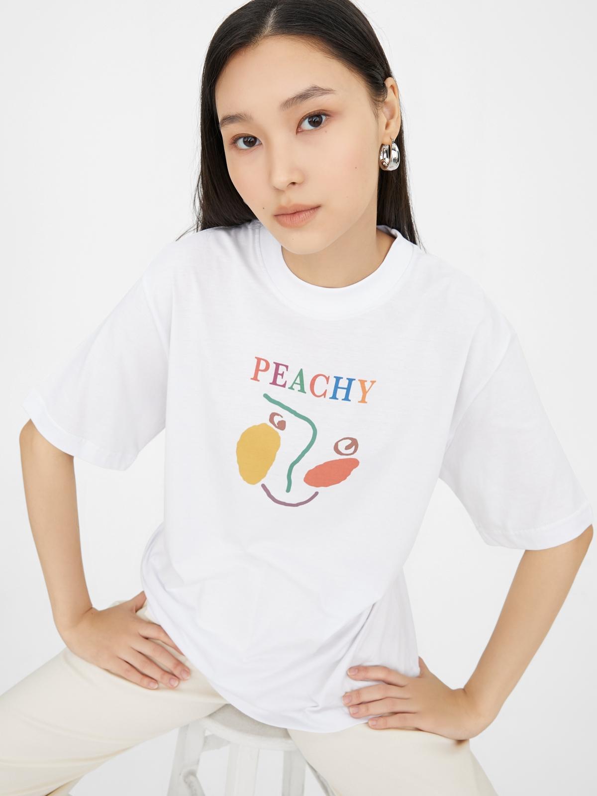 Sustainable Peachy Graphic Tee - White