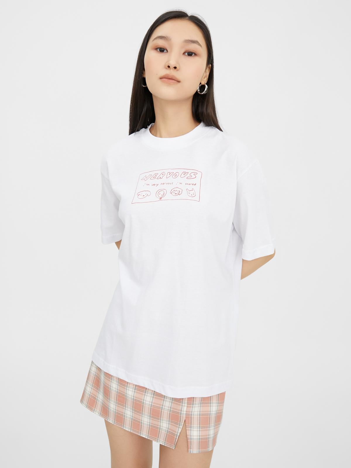 Sustainable Nervous Graphic Tee - White