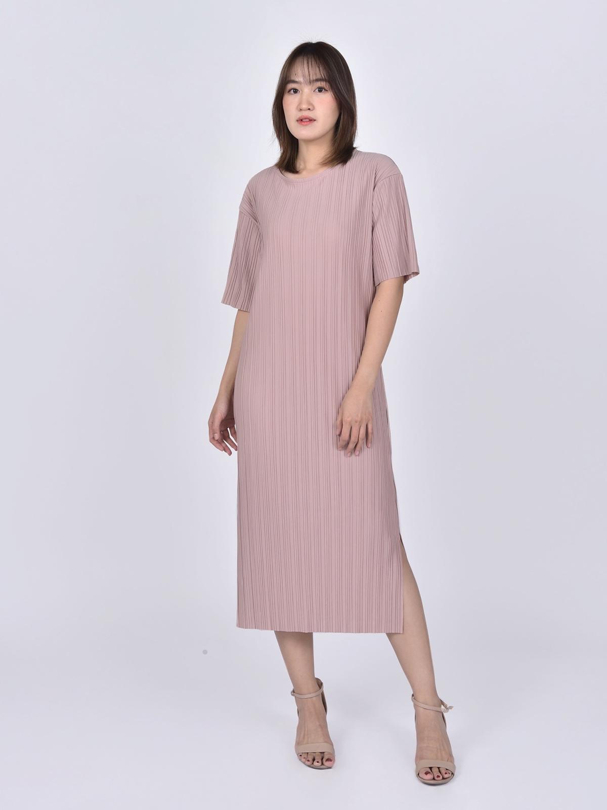 3.3 Field Trip X Pleats Long Dress - Light Pink