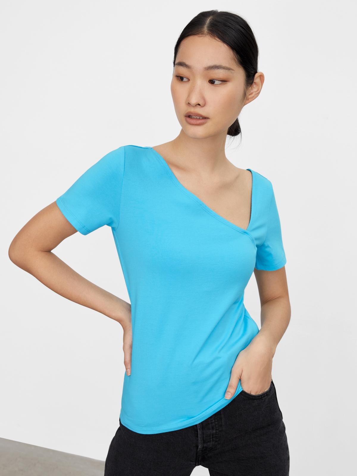 Sustainable Asymmetric Cut Out Top - Blue