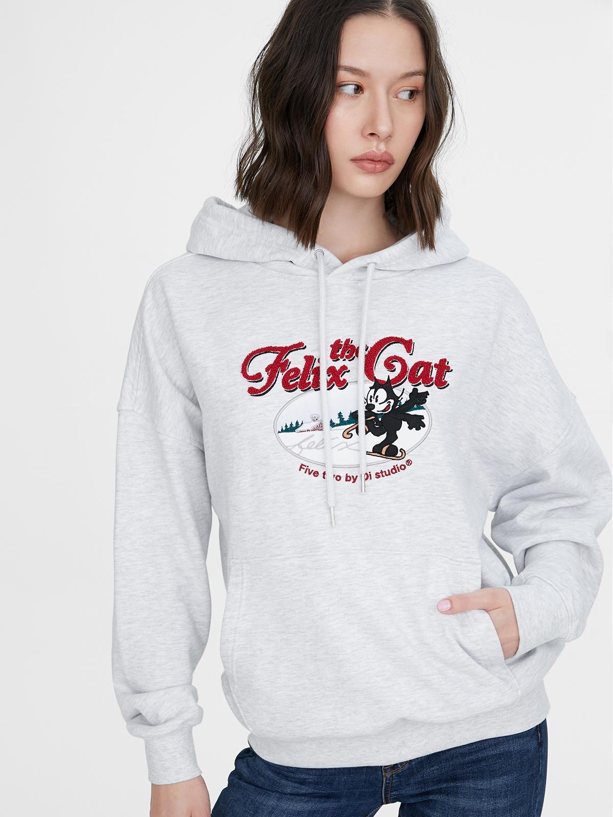 OIOI x FELIX THE CAT HOODIE - Light Grey