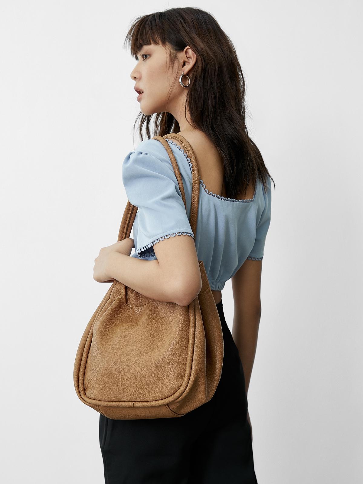 U Shaped Shoulder Bag - Brown