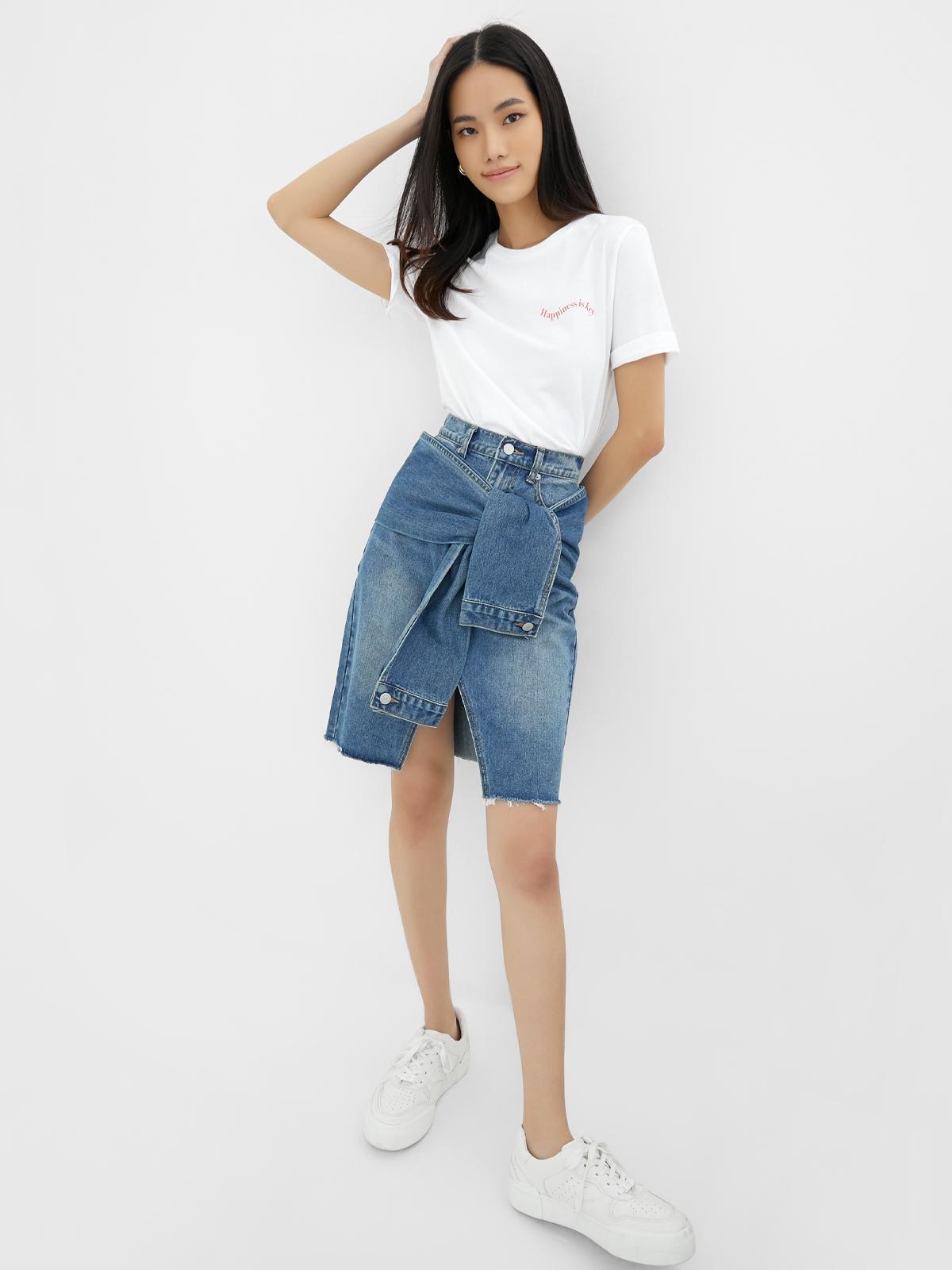 Sustainable Happiness Is Key Graphic Tee - White Sustainable Happiness Is Key Graphic Tee - White