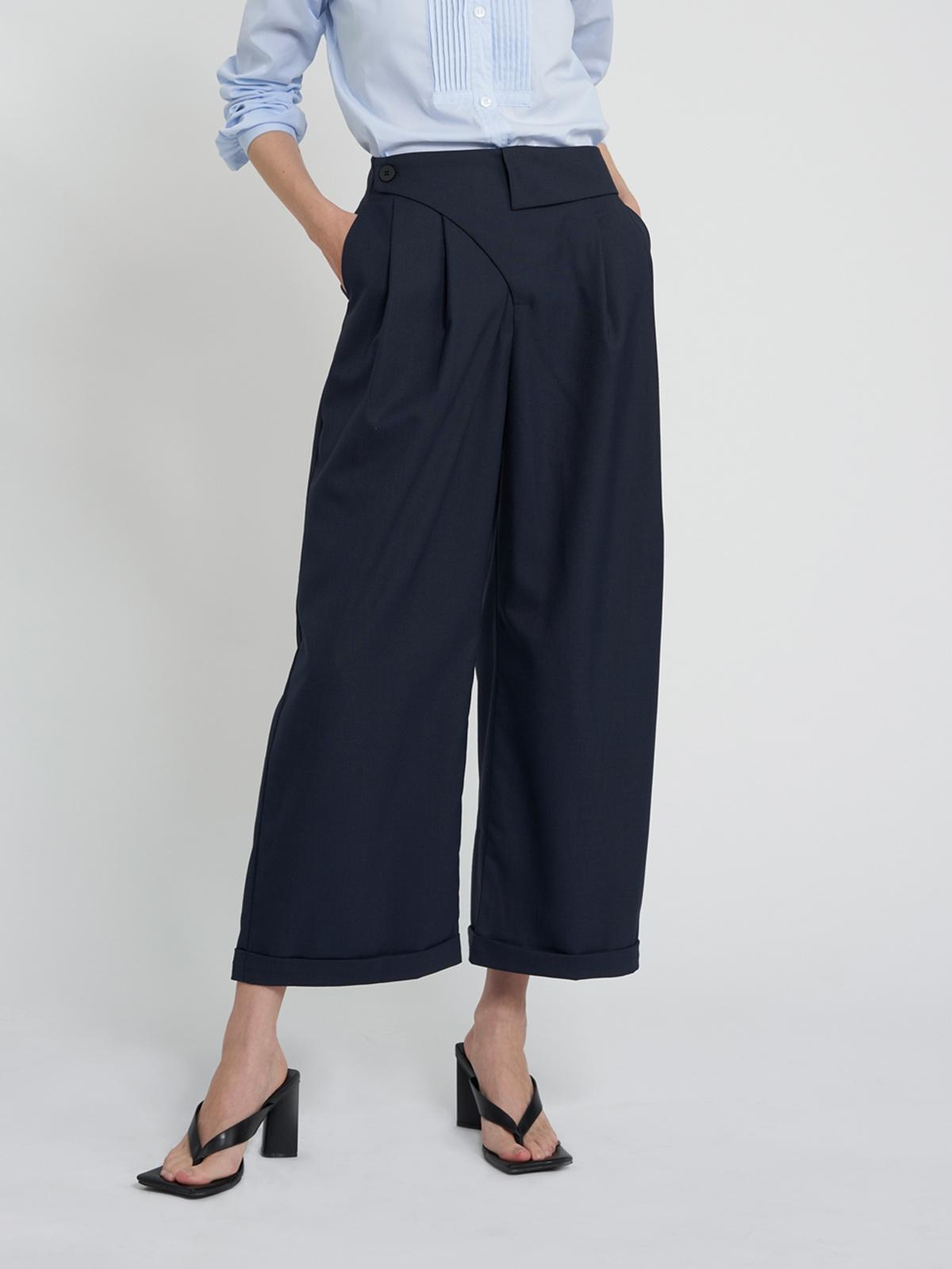 Phedra Wide Leg Trousers - Navy Phedra Wide Leg Trousers - Navy