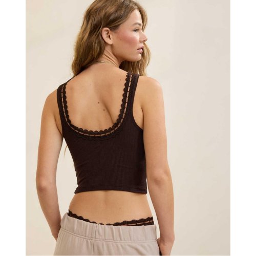 Superchill Cotton Rib Lace Tank Top