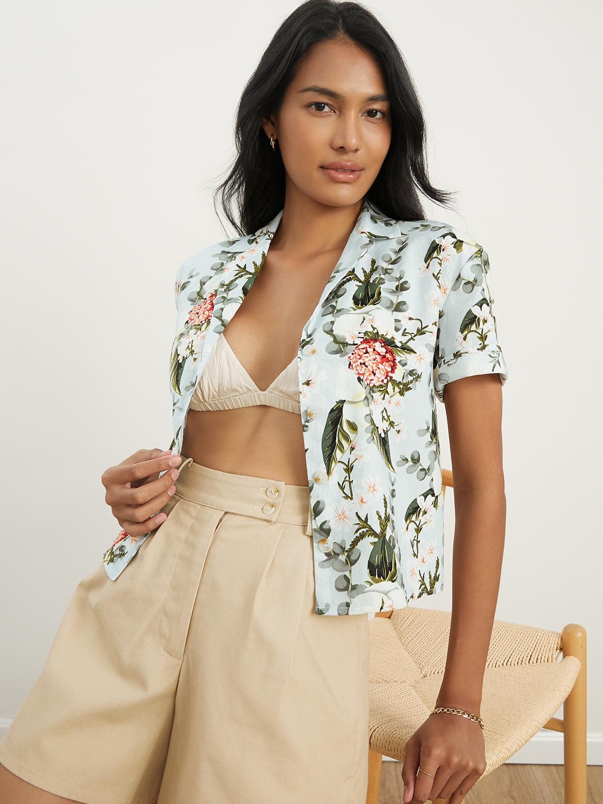 Floral Print Top - Blue