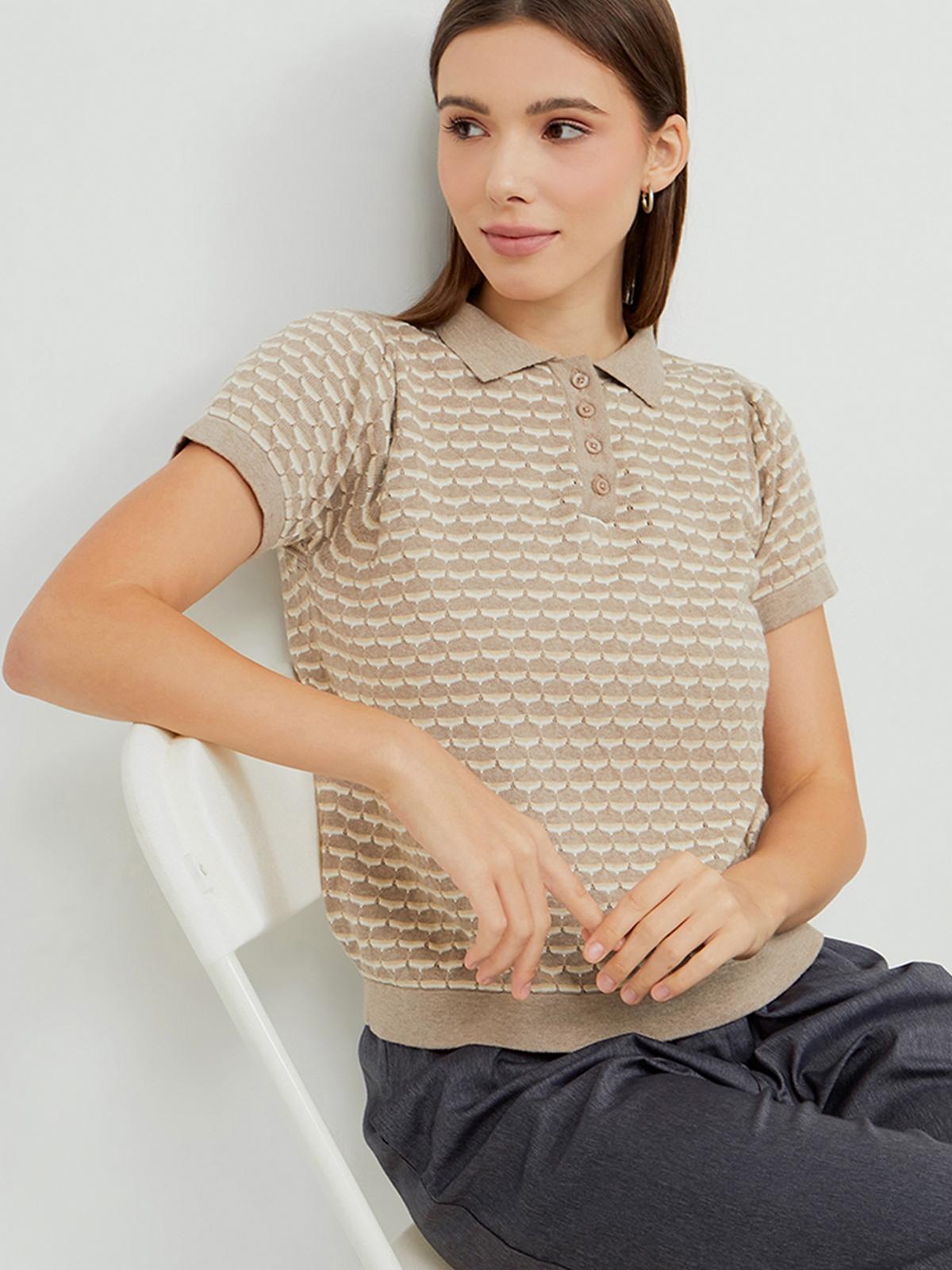 Peony Knit Top Short Sleeve - Mocha