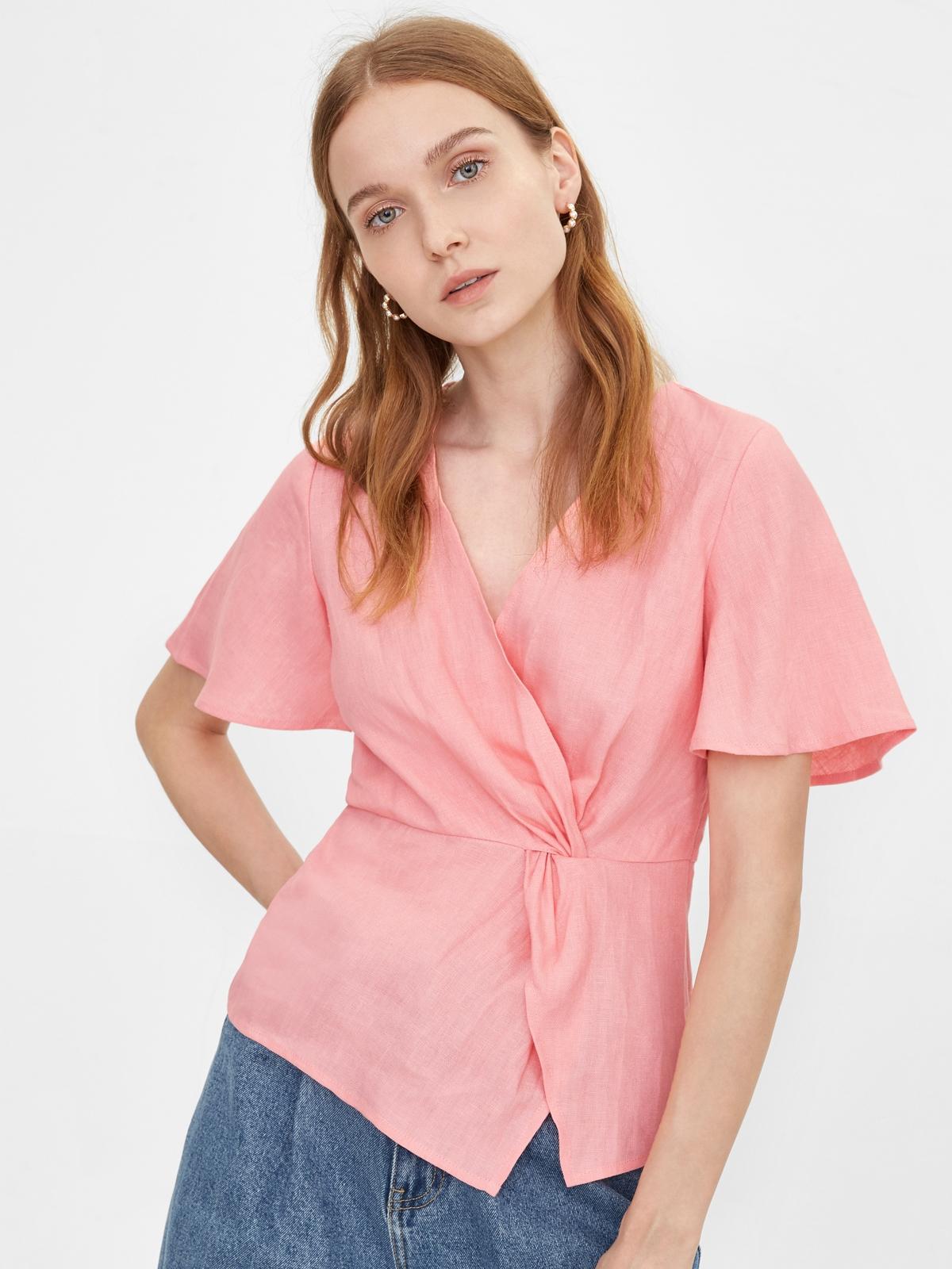 Purpose V Neck Wrap Top - Pink
