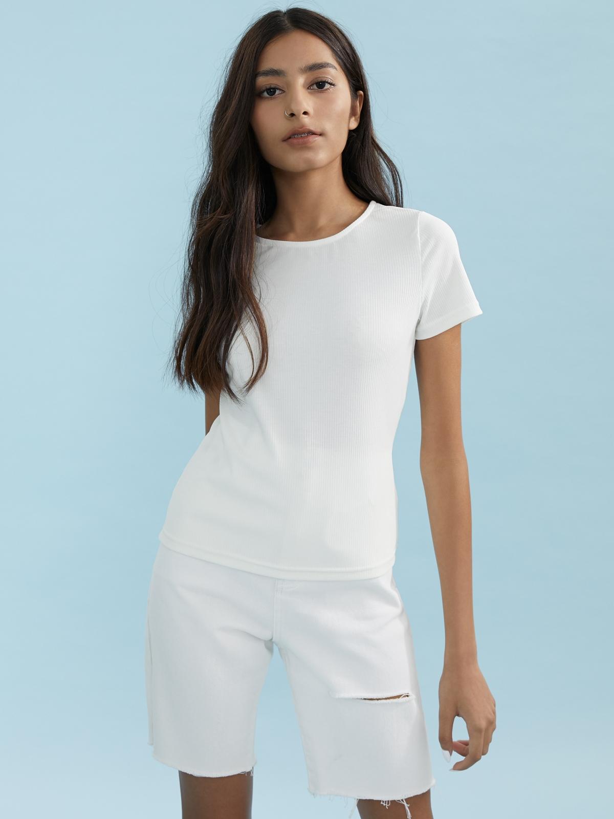 Crew Neck Basic Tee - White