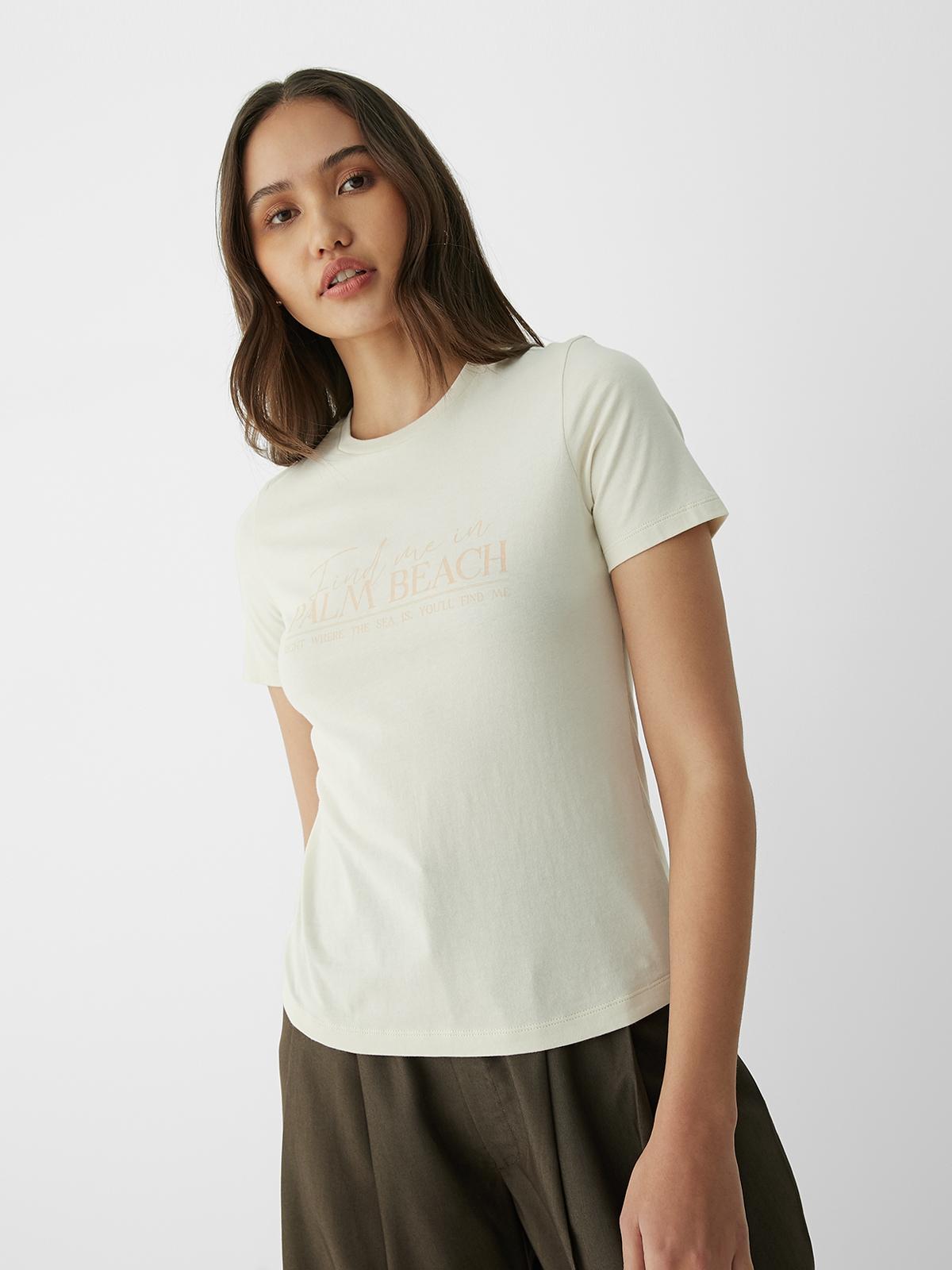 Sustainable Find Me In Beach Graphic Tee - Beige