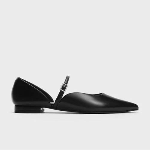  Pointed-Toe D'Orsay Mary Janes - Black 