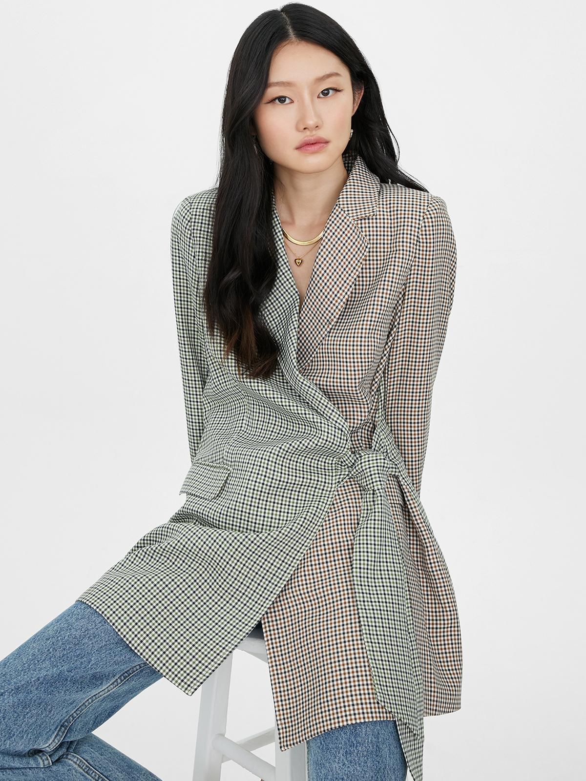 Check Tie Blazer - Multi Color