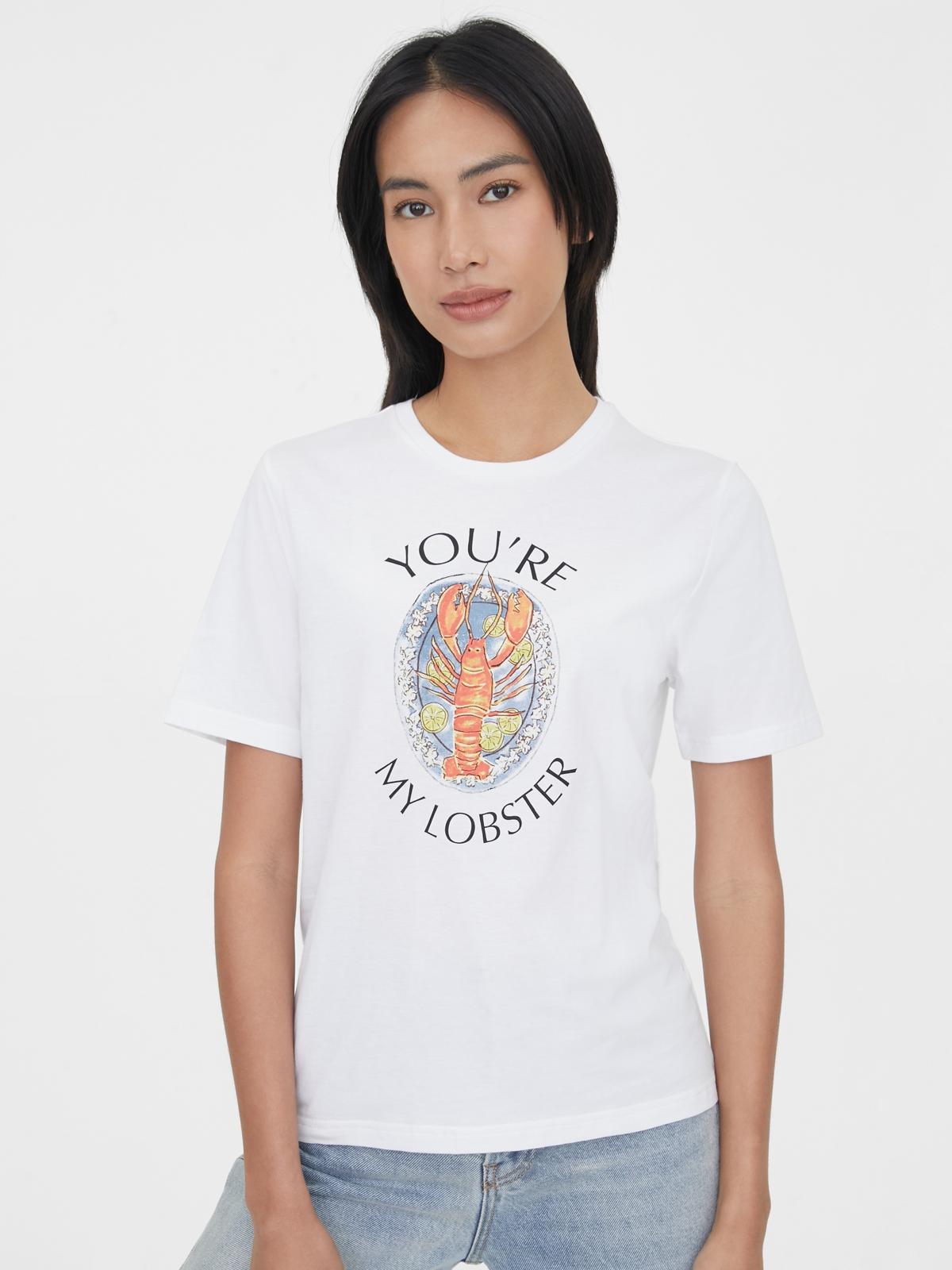Sustainable Cotton You're My Lobster Graphic Tee - White