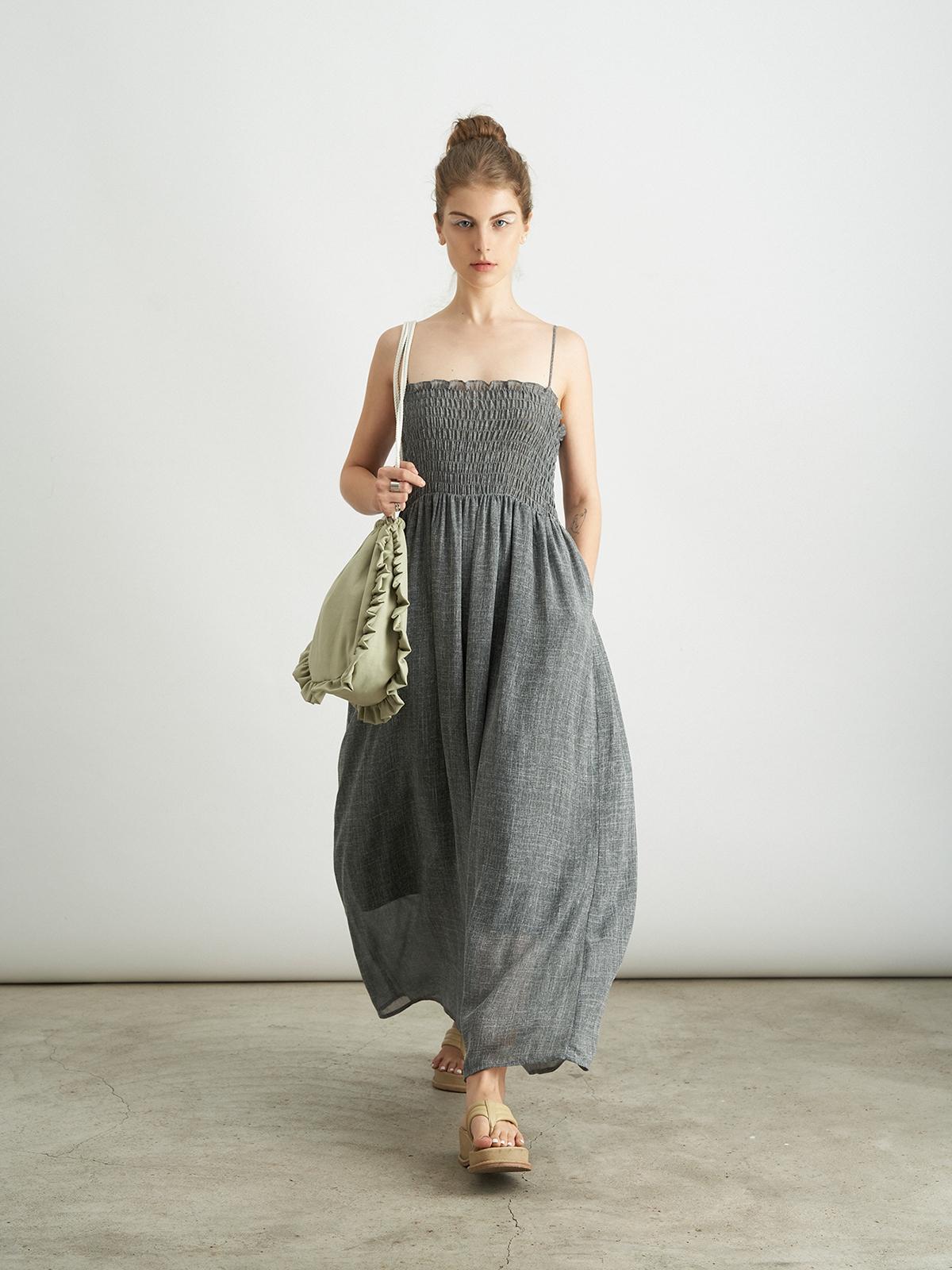 Serene Grey Slip Dress - Grey