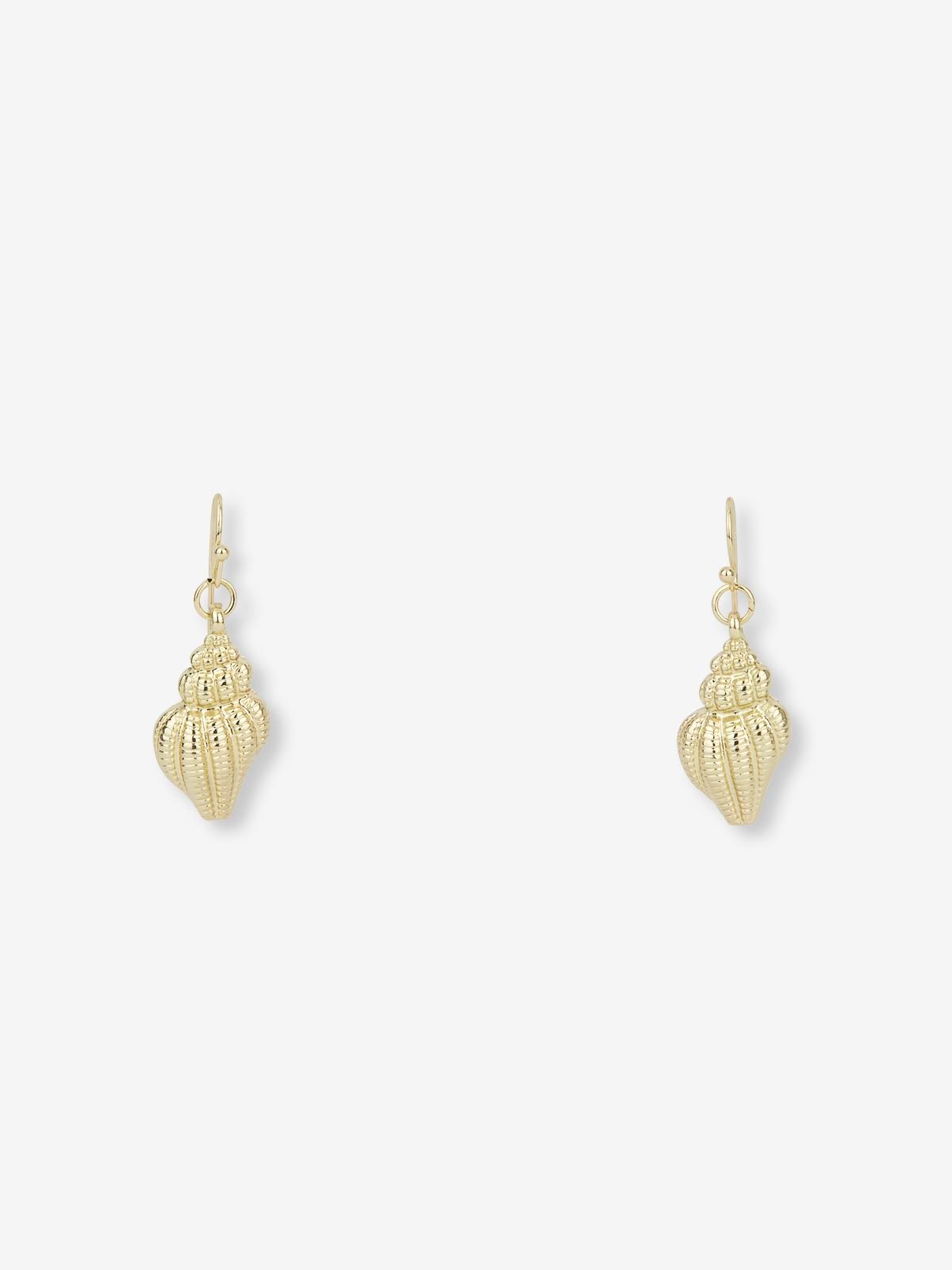 Shell Drop Earrings - Gold