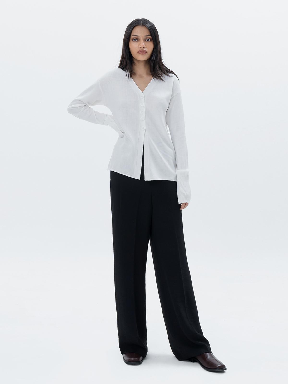 Skye V Neckline Top - White
