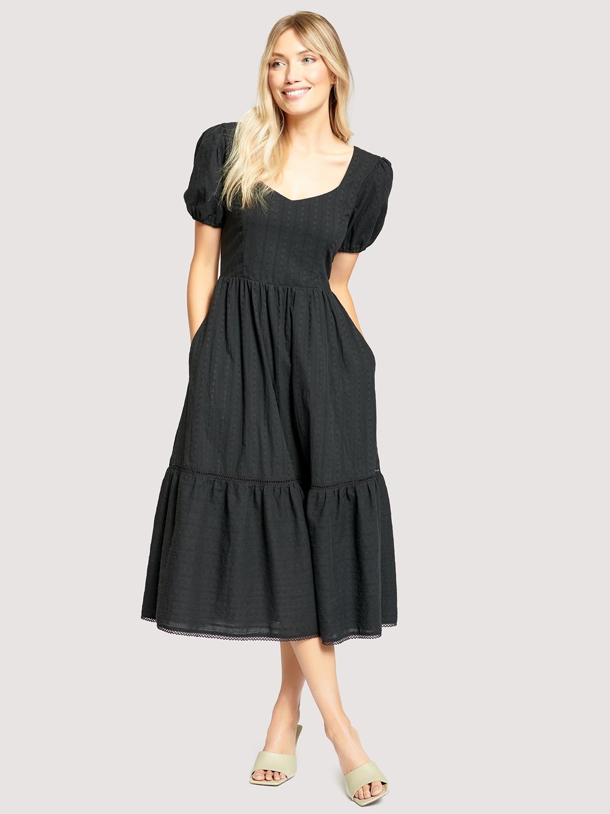 Chasing The Moonlight Midi Dress - Black