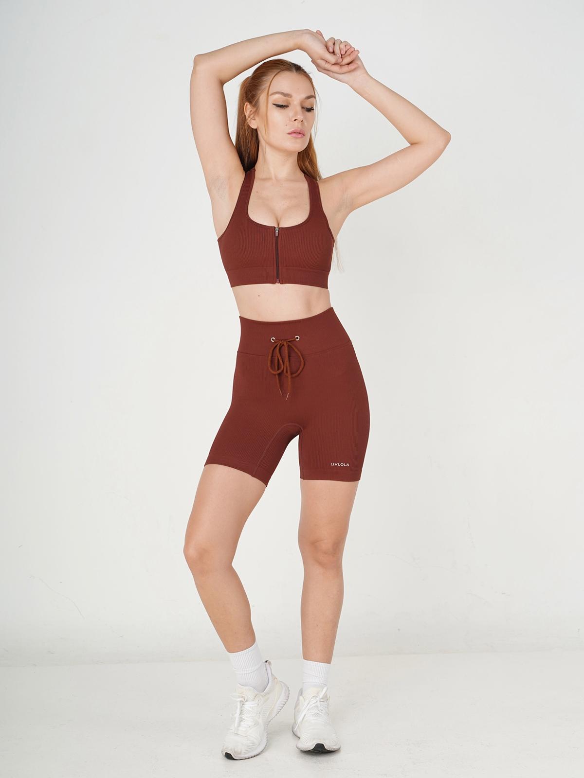 Commando Ribbed Biker Set - Espresso