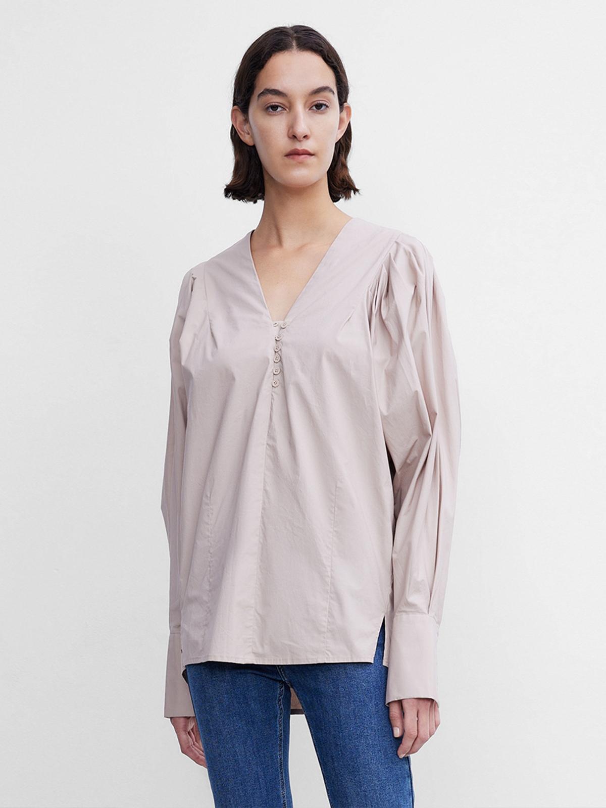 Batwing Sleeve Blouse - Khaki