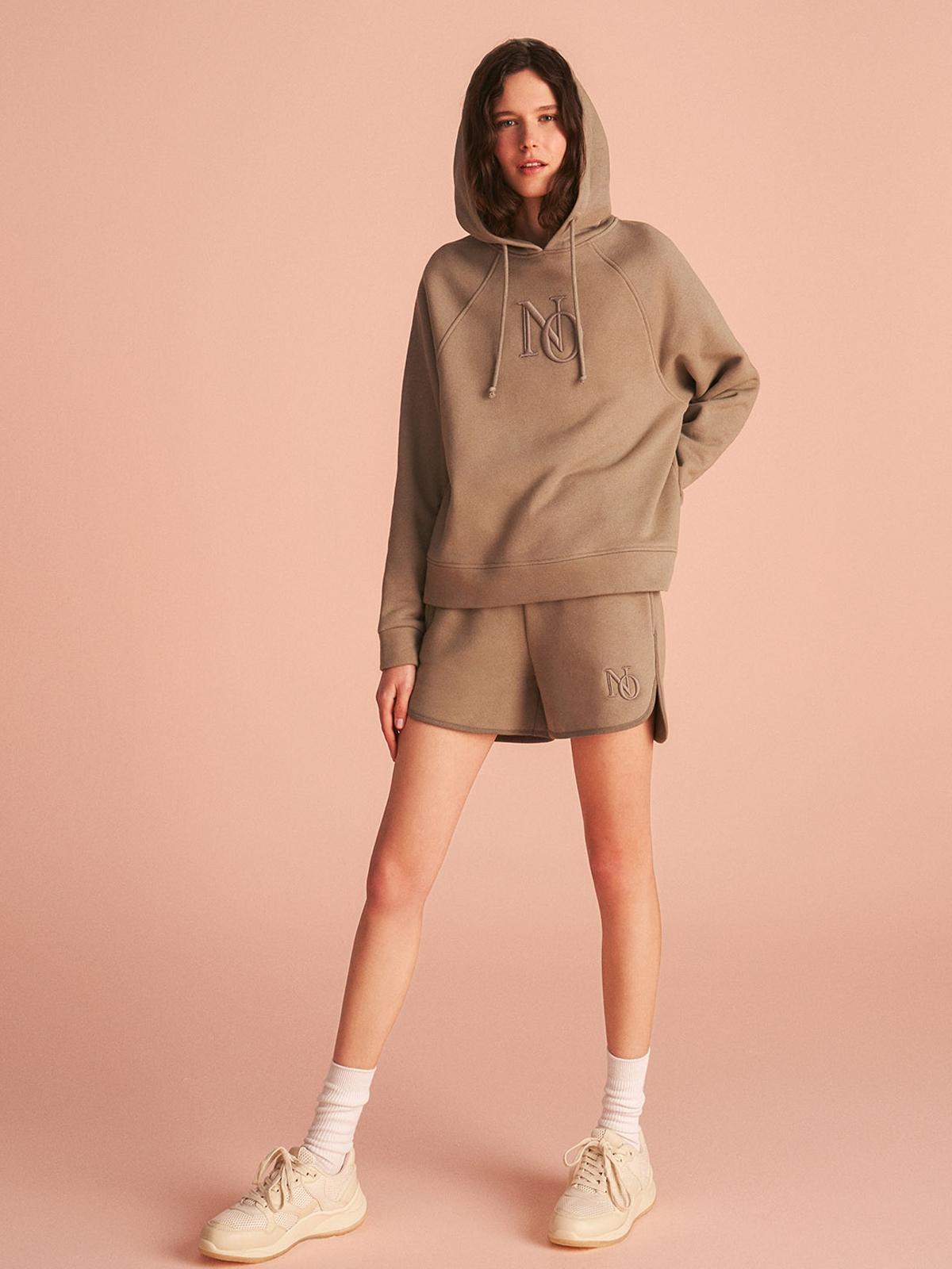 Embroidered Mini Shorts - Khaki