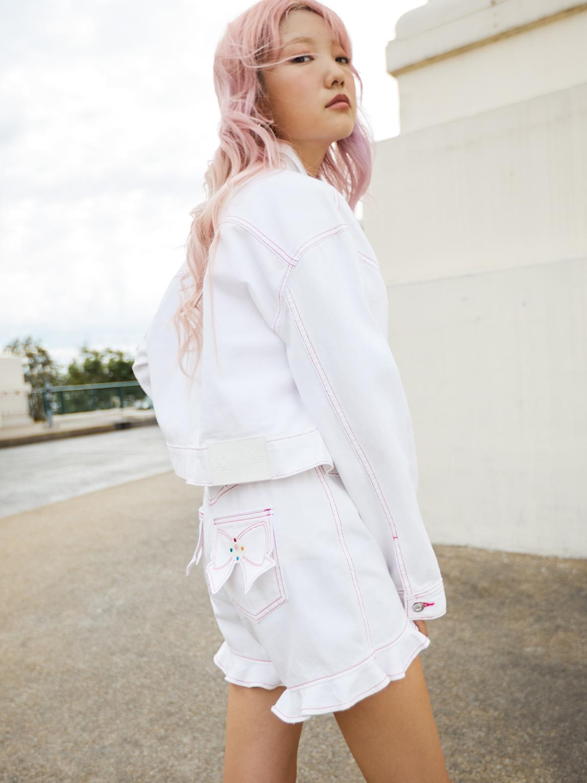 Sailor Moon™ x Pomelo Ruffle High-Waisted Shorts - White