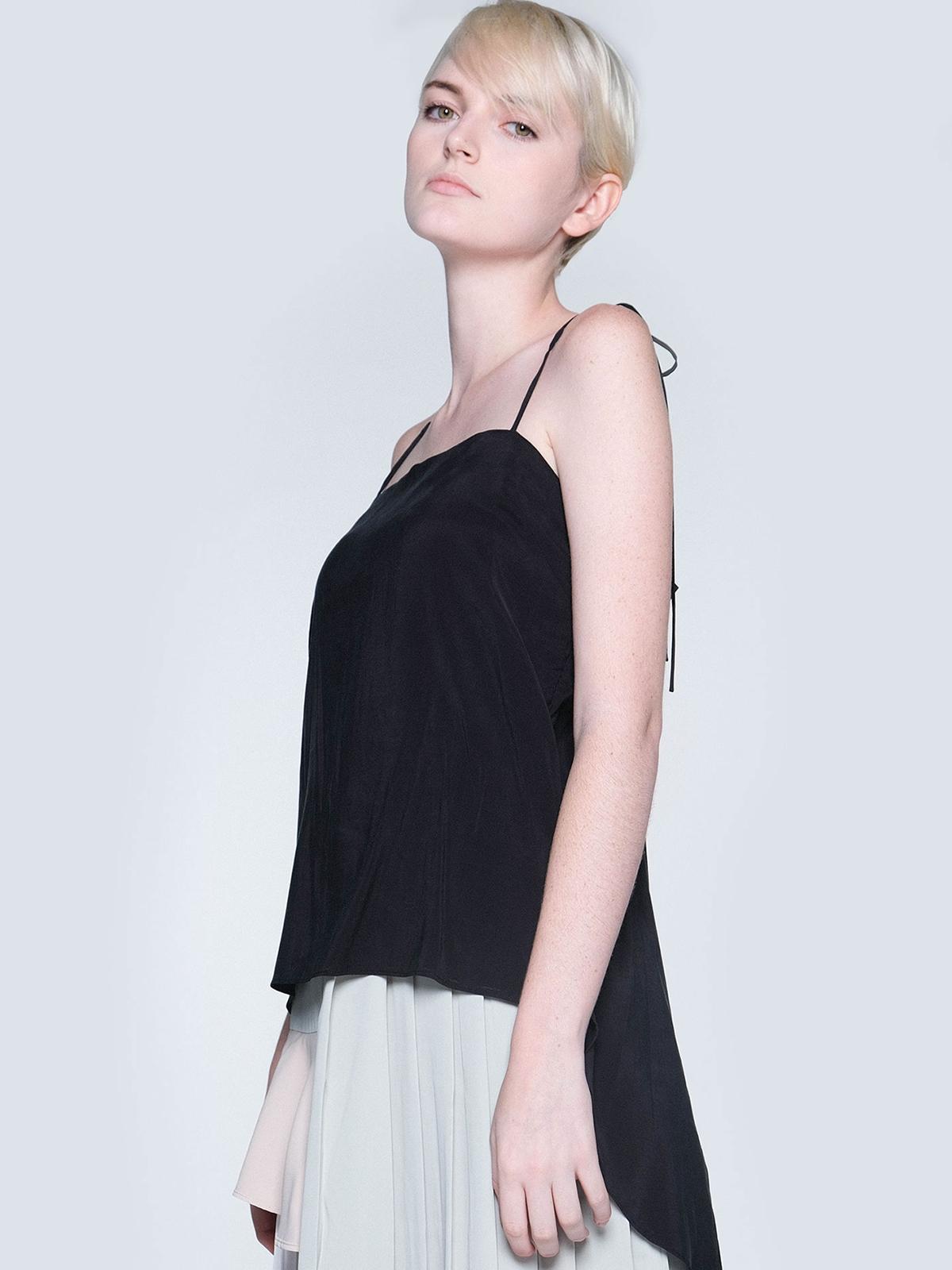 Eval Bow Tie Sash Cupro Cami - Black