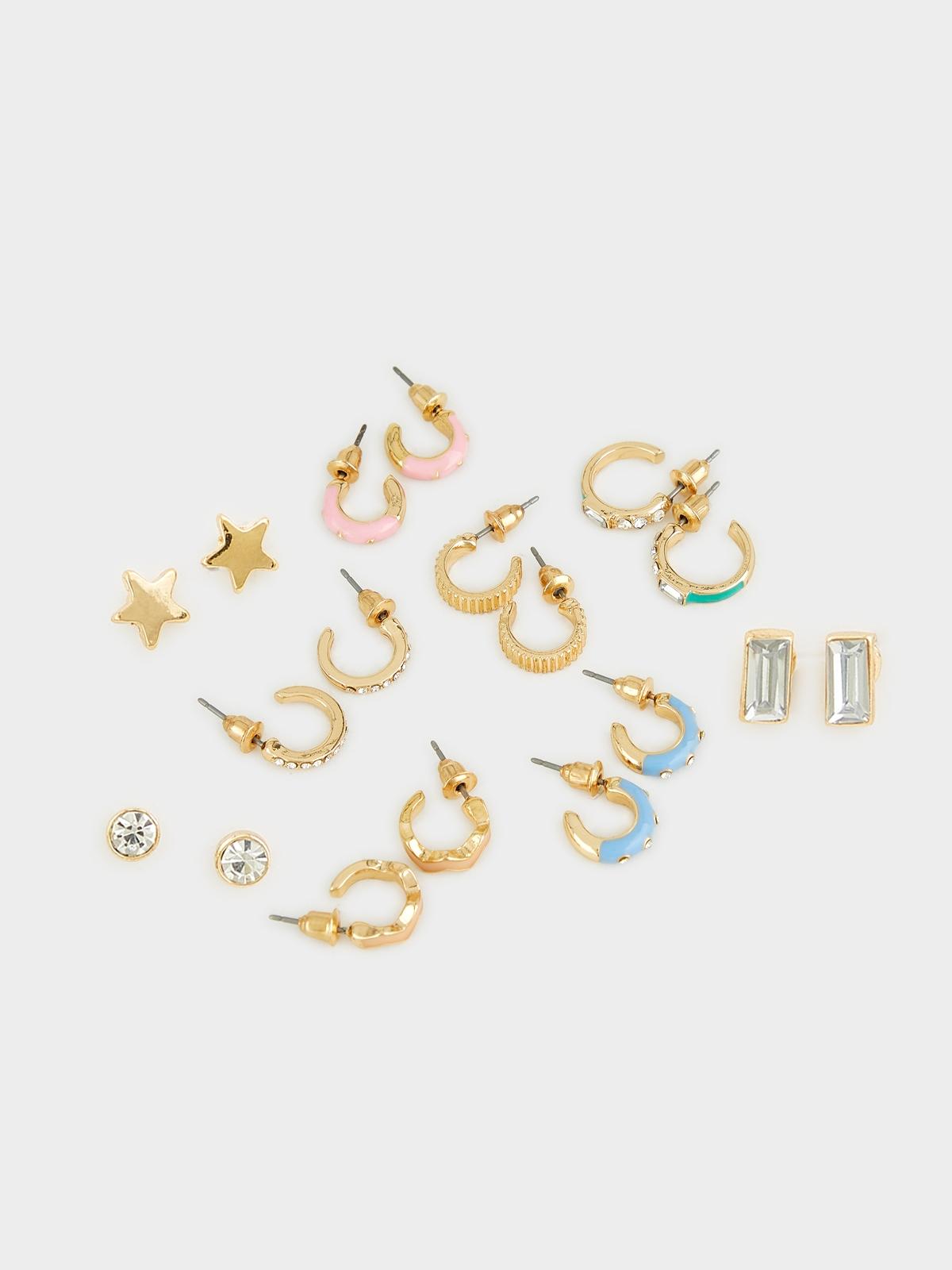 Set 9 Paired Mixed Earrings - Multi Color