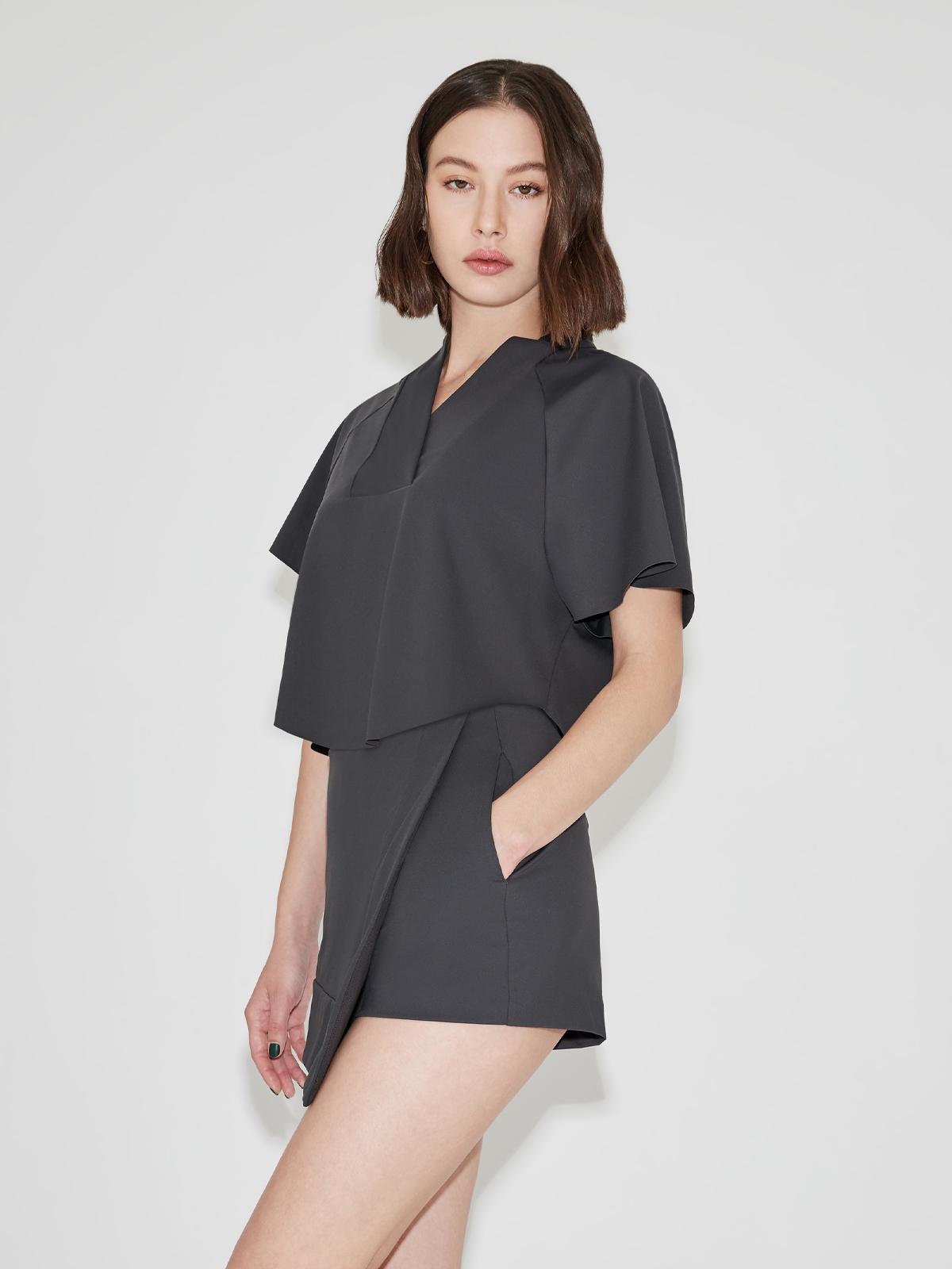 Arch Asymmetrical Skort - Dark Grey
