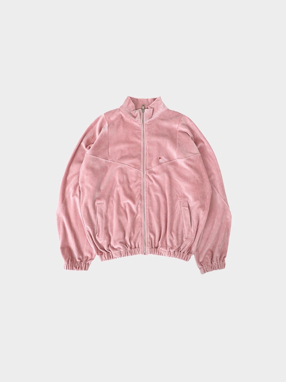 Another A x Oversized Velour Jacket - Light Pink