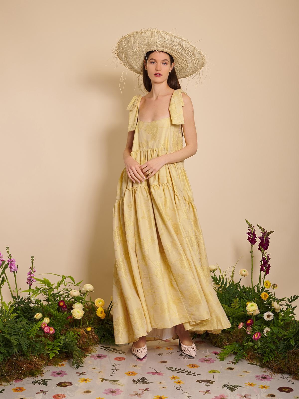 Nectar Jacquard Maxi dress - Yellow