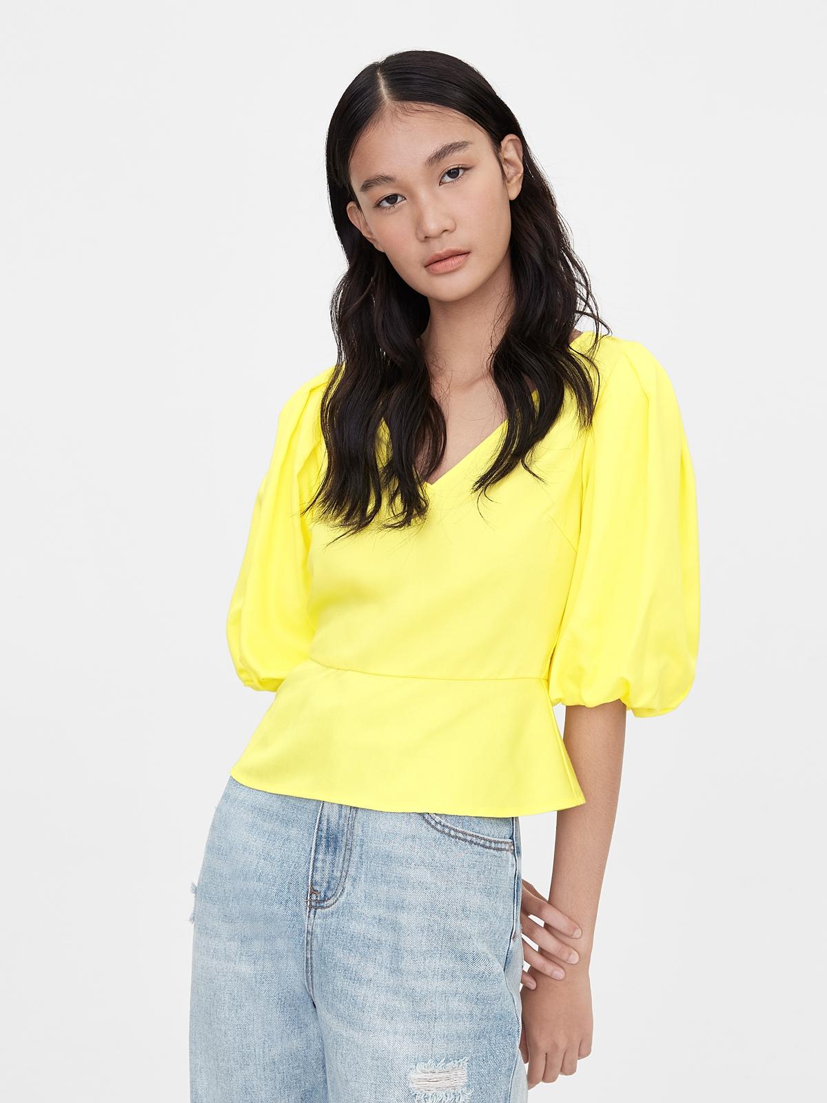 Sustainable Purpose Multi Tie Back Blouse - Yellow