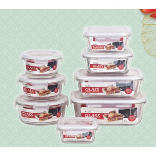 ALGO Glass Food Container With Divider Series