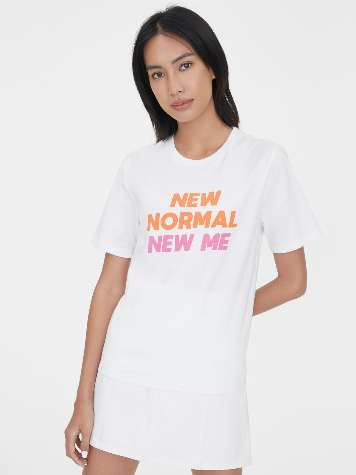 Sustainable Cotton New Normal New Me Graphic Tee - White