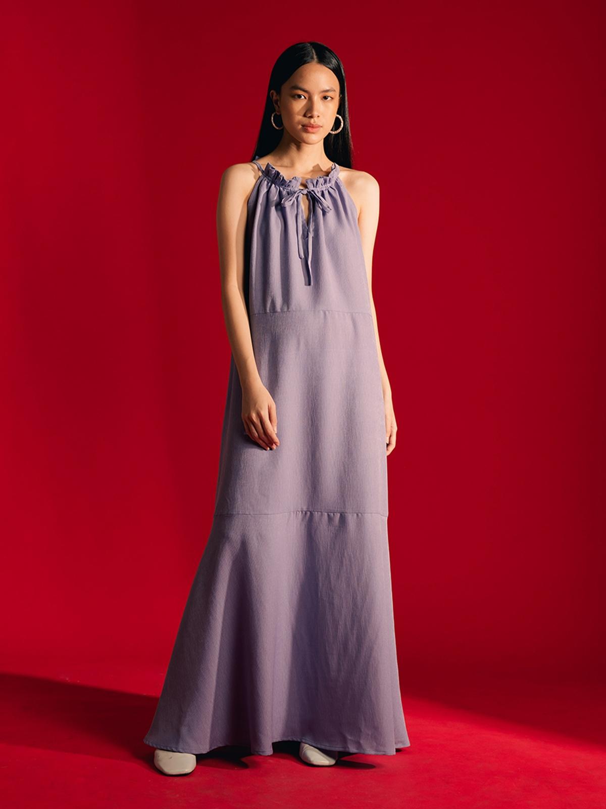 Venice Halter Neck Dress - Ash