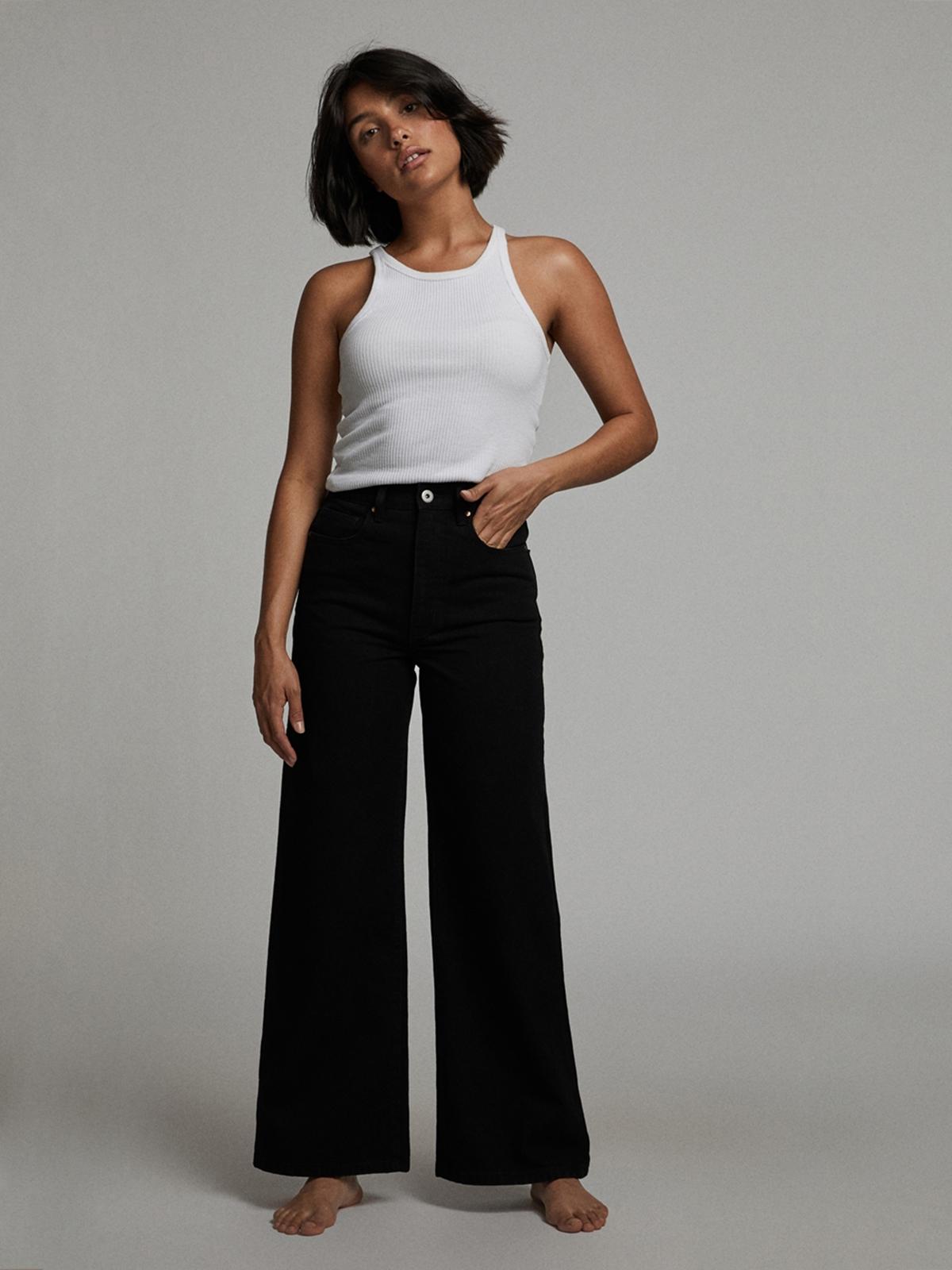 Petite Wide Leg Jeans - Black