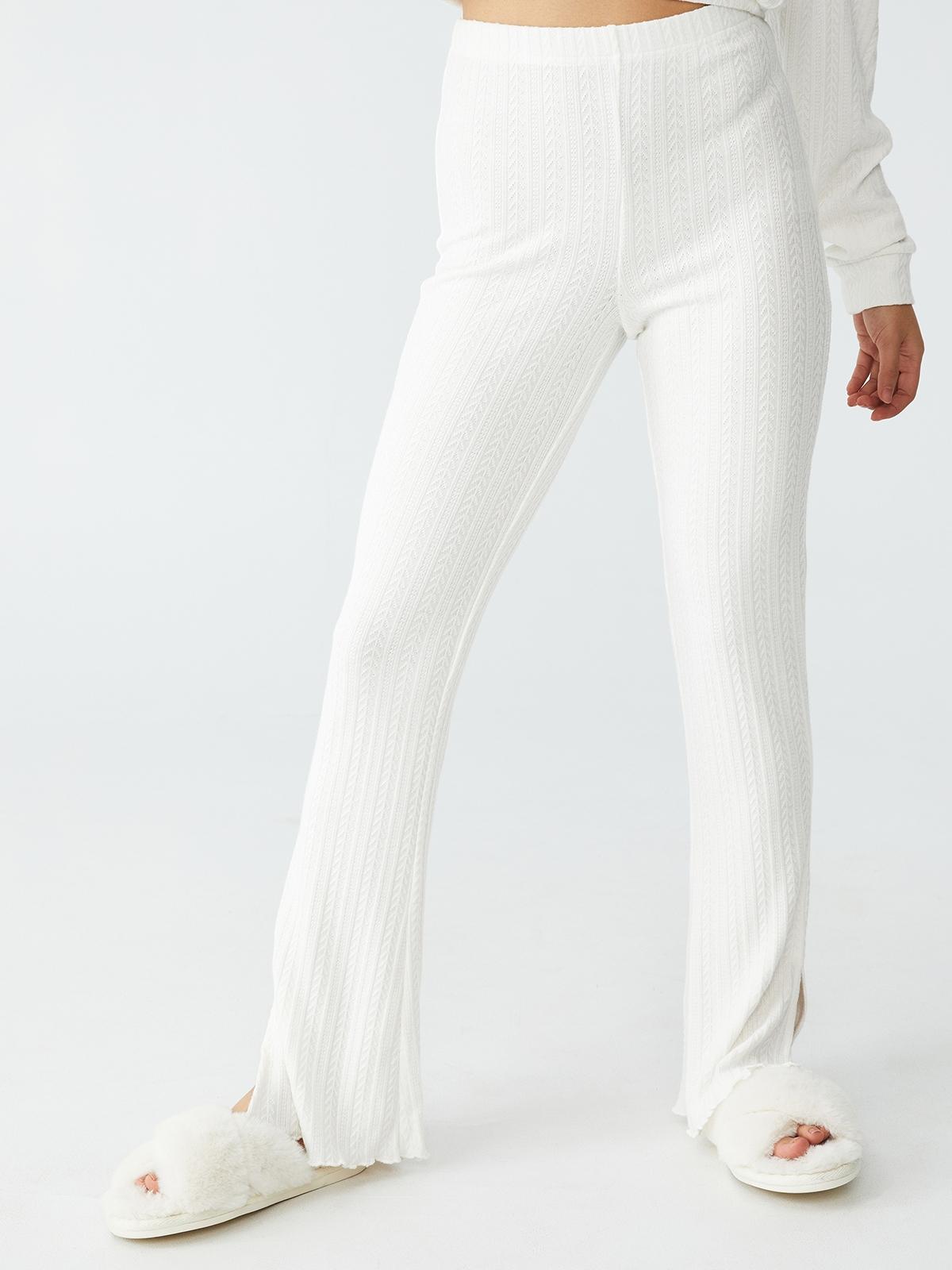 Petite Super Soft Textured Pant - Coconut Milk