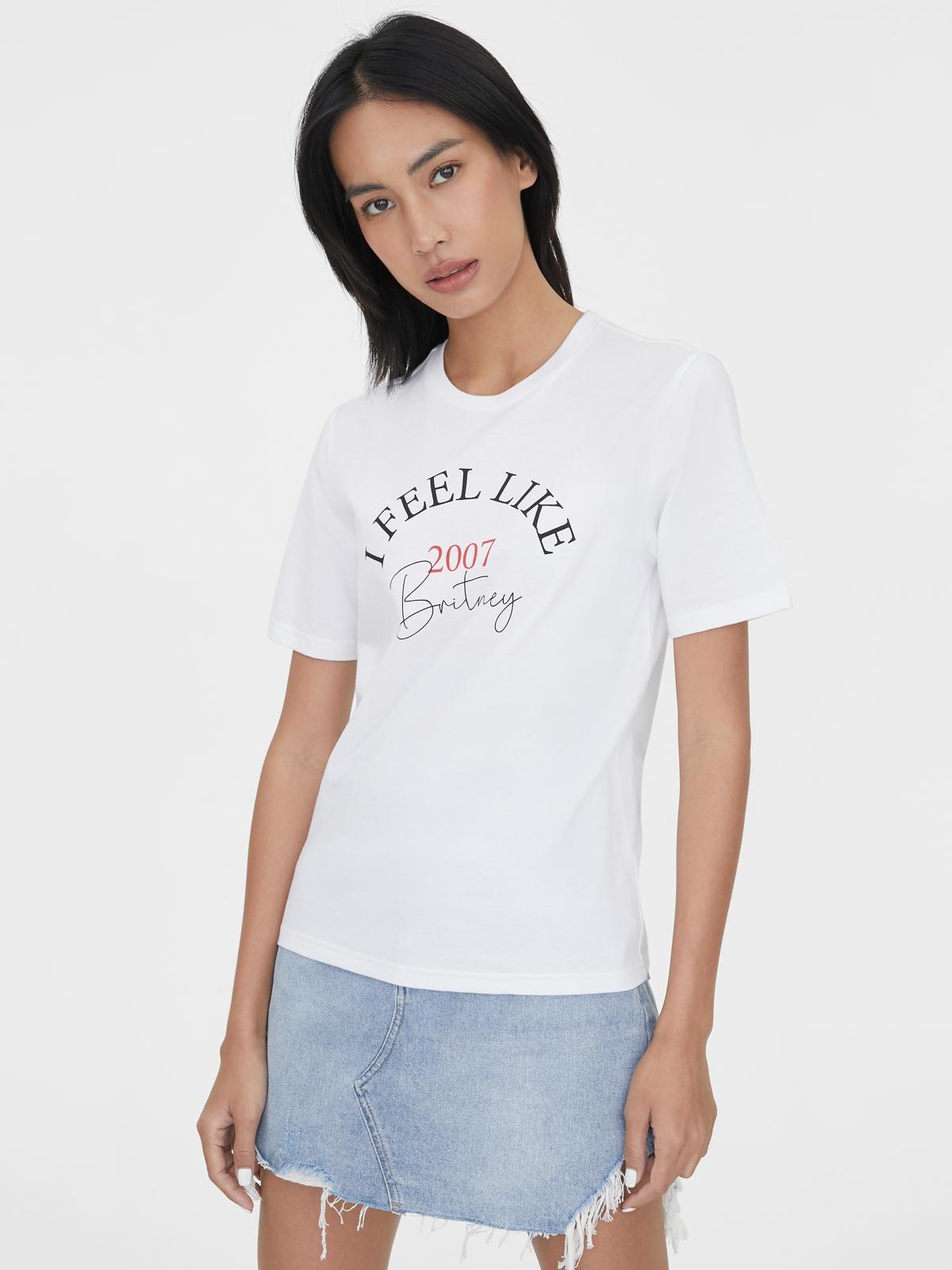 Sustainable Cotton I Feel Like 2007 Britney Graphic Tee - White